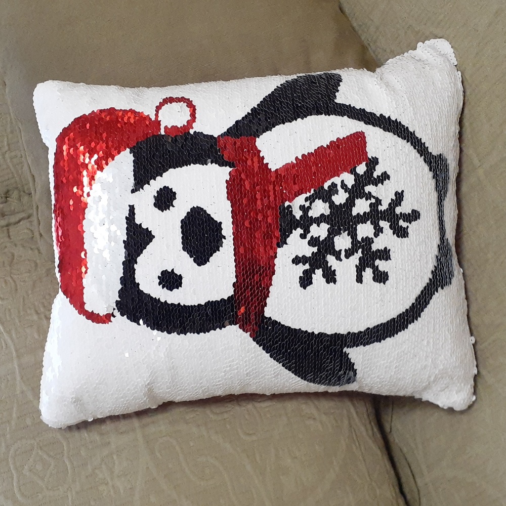 Pier 1 Penguin Reversible Sequin Pillow